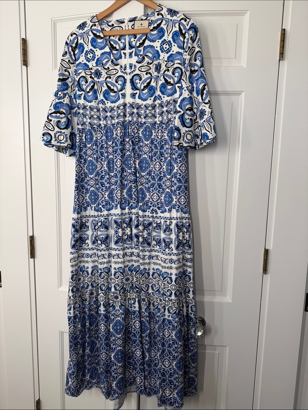 Tuckernuck Blue and White Printed Maxi Dress